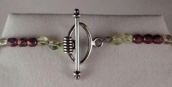 photo of necklace made by Homegrown Crafts featuring silver toggle clasp