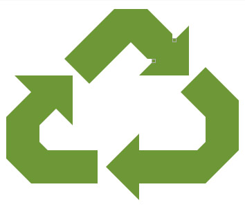 Illustration of recycle symbol cross stitch