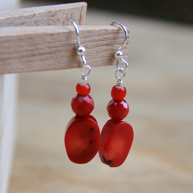 Coral Drop Earrings - Homegrown Crafts