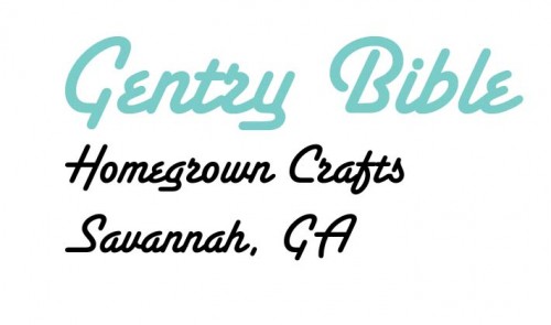 Font Signature of Gentry Bible Homegrown Crafts Savannah, GA
