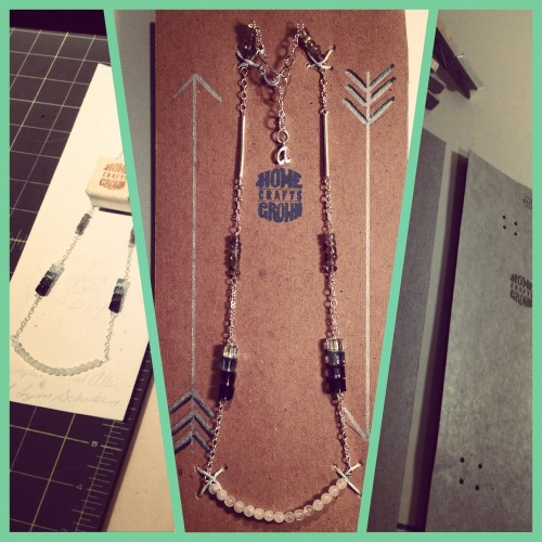 custom necklace and packaging made by Homegrown Crafts